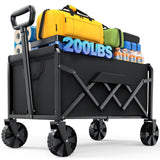 Kitsure Collapsible Wagon with Wheels, 200 lb, 28 x 17 x 36 in