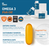 Dr. Tobias Omega 3 Fish Oil 2000mg Triple Strength with 800mg EPA 600mg DHA Per Serving | Fish Oil Omega 3 Supplements for Heart Brain & Immune Support - 180 Softgels (90 Servings)