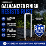 Sandbaggy 500-Count 6-Inch Galvanized Landscape Staples - SOD Garden Stakes ~ Trusted by Farmers & Contractors Across the USA