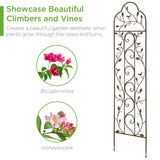 Best Choice Products Set of 2 60x15-inch Iron Arched Garden Trellis w/Branches, Birds for Lawn, Garden, Backyard, Climbing Plants