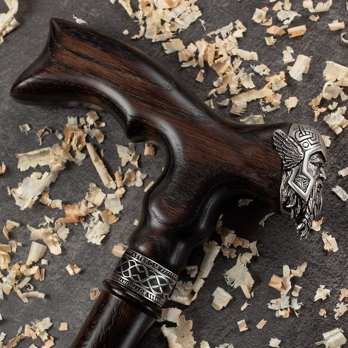 Asterom Cane - Handmade Viking Walking Cane - Canes for Men - Wooden, Unique, Cool, Walking Sticks for Men & Seniors (Thor in Walnut)