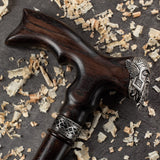 Asterom Cane - Handmade Viking Walking Cane - Canes for Men - Wooden, Unique, Cool, Walking Sticks for Men & Seniors (Thor in Walnut)