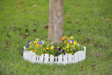 EasyFlex No-Dig Landscape Edging with Anchoring Spikes, 4.5 in. Tall Decorative Adirondack Wood-Look Fence Garden Border, 15 Foot Kit, White (3600WT-15C-6)