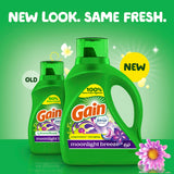 Gain + Aroma Boost Liquid Laundry Detergent, Moonlight Breeze Scent, 107 Loads, 154 Fl Oz, HE Compatible with Febreze and Oxi (125)