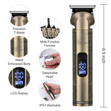 Hatteker Professional Hair Clippers for Men Beard Trimmer Clippers and Trimmer Set Waterproof T-Blade Trimmer Cordless Grooming Kit Nose Body Hair Trimmer Barber Clippers Hair Cutting Kit