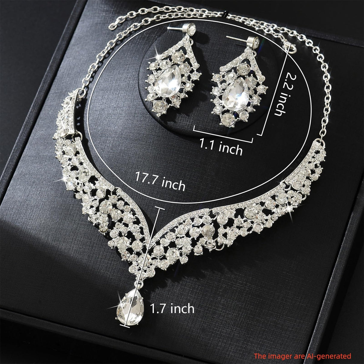 FIRCRE Crowns and Tiaras jewelry sets for Wedding princess birthday Party Halloween Prom Pageant Jewelry for Women Crystal Bridal Jewelry Set for women (Silver)