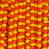 DIYANA IMPEX Marigold Garland for Decoration 10 Pcs of 5 feet Long Strands Artificial Marigold Flowers, Indian Décor for Pooja, Wedding Christmas, Events (Multi 10 pc)