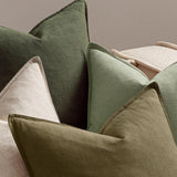 MIULEE Green and White Pillow Covers Pack of 4 Christmas Decorative Natural Solid Throw Pillow Covers Soft Accent Boho Farmhouse Couch Pillowcases Modern Decor for Living Room Bed Sofa 18x18 Inch