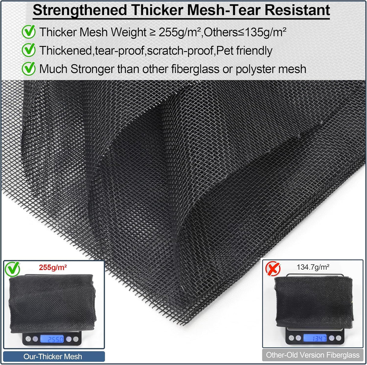 Reversible Left Right Side Opening Wide Magnetic Screen Door for Sliding & French Doors,Heavy Duty Thicker Reinforced Mesh Bug Door Screen Magnetic Closure,Screen 74" x 81",Fits Door to 72"x80"
