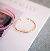 PAVOI 14K Gold Plated Forever Love Knot Infinity Bangle Bracelets for Women | Adjustable Rose Gold Bracelet