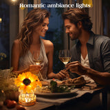 AMWGIMI Sunflowers Flower Lamp,Rechargeable Cordless Touch Table Lamp,3-Colour Infinitely Dimming Small Night Light,Festival Restaurant Bedroom Bar Coffee Shop Birthday Gifts for Women Mom