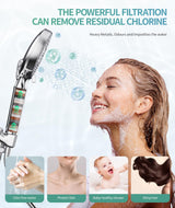 SR SUN RISE Filtered Shower Head with Handheld High Pressure 9 Spray Mode Showerhead Detachable Shower Head Water Softener Filters Beads for Hard Water Remove Chlorine 1 Filter Chrome