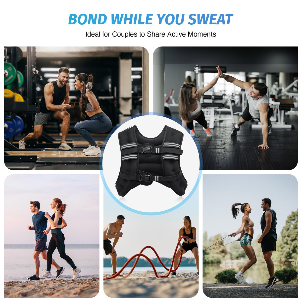 ZELUS Weighted Vest, 6lb/8lb/12lb/16lb/20lb/25lb/30lb Weight Vest with Reflective Stripe for Workout, Strength Training, Running, Fitness, Muscle Building, Weight Loss, Weightlifting, Black(16 lb)
