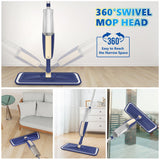 Spray Mops for Floor Cleaning: MEXERRIS Wet Jet Mops for Hardwood Wood Tile Laminate Vinyl - Floor Flat Mop with 4 Washable Pads for Swiffer Powermop & 2 Refillable Bottles Home Commercial Mop