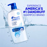 Head & Shoulders Classic Clean Anti-Dandruff Shampoo Twin Pack, 32.1 fl oz Each, 72-Hour Dandruff Protection, Safe for Everyday Use on All Hair Types