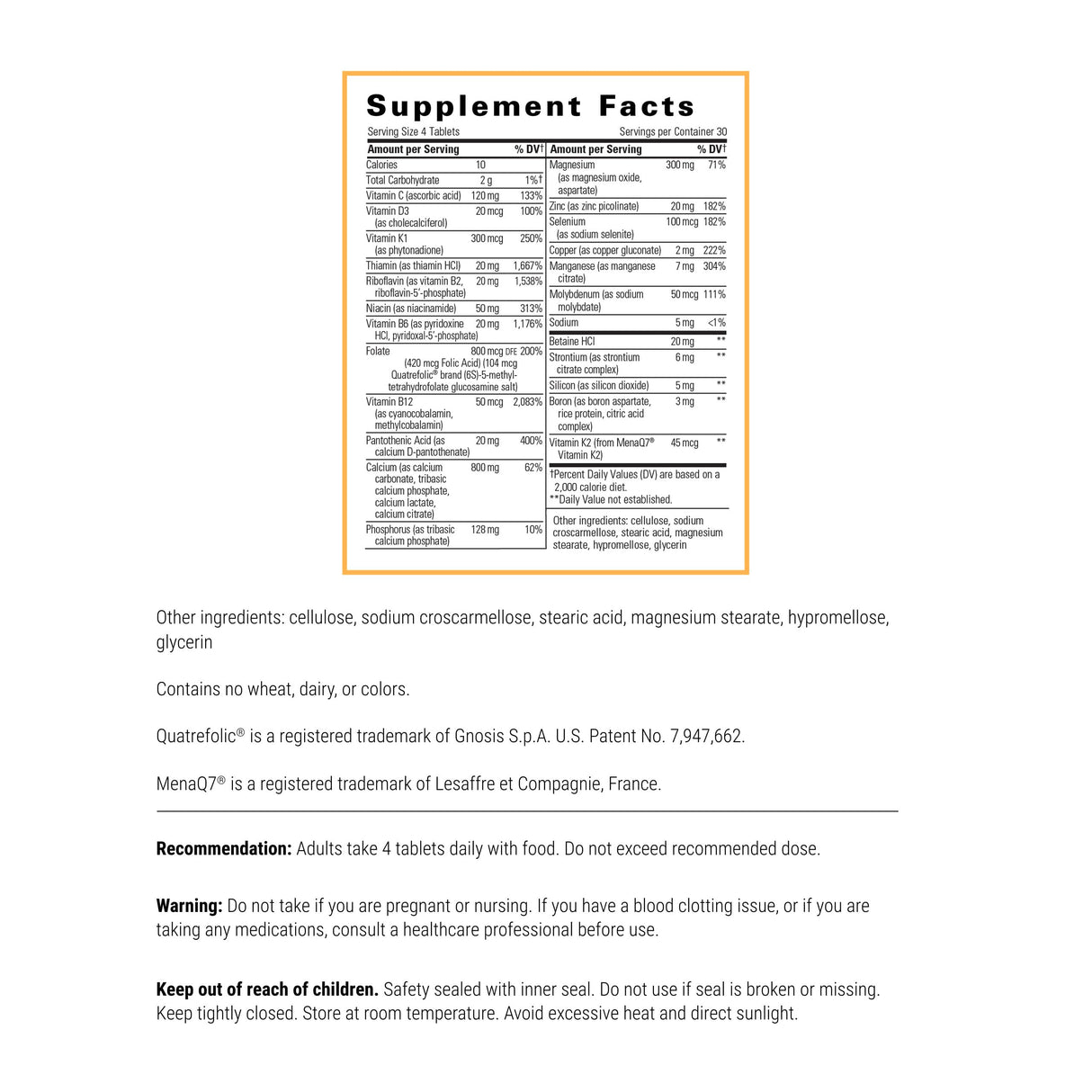 Integrative Therapeutics OsteoPrime Ultra - Supplement for Supporting Healthy Bones* - Supports Bones & Calcium Absorption* - Includes Essential Vitamins & Minerals - 120 Count (30 Servings)