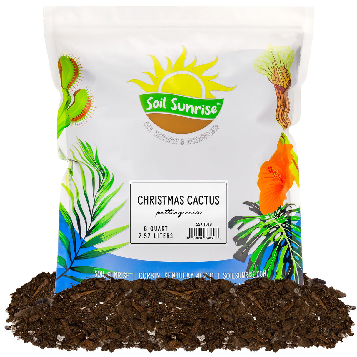 Soil Sunrise Christmas Cactus Potting Soil Mix (8 Quarts) Custom Blend for Xmas, Easter, and Thanksgiving Cactus Tropical Indoor Houseplants