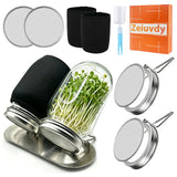 Sprouting Jars Kit, 2 Wide Mouth Mason Jars with 316 Stainless Steel Lids