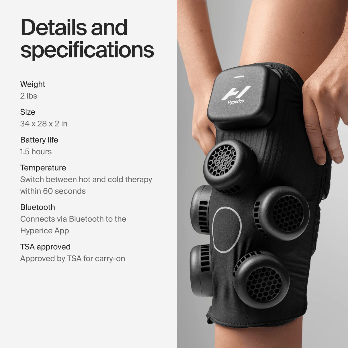 Hyperice X Knee Device - Advanced Heat and Cold Contrast Therapy - Pain and Inflammation Relief - Provides Increased Range of Motion - FSA/HSA Eligible