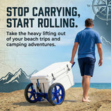 Cooler Wheel Kit for Yeti, RTIC, Igloo and most other brands - Cooler Cart - Easy-to-install Dolly With Wheel Attachment - Durable, Rust-Resistant Powder-Coated Stainless Steel