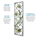 Giant Wall Trellis, 8 Foot Tall (96” high by 32” Wide), for Outdoor Climbing Plants, Sturdy Rectangular Shaped Metal Frame with Lattice Design