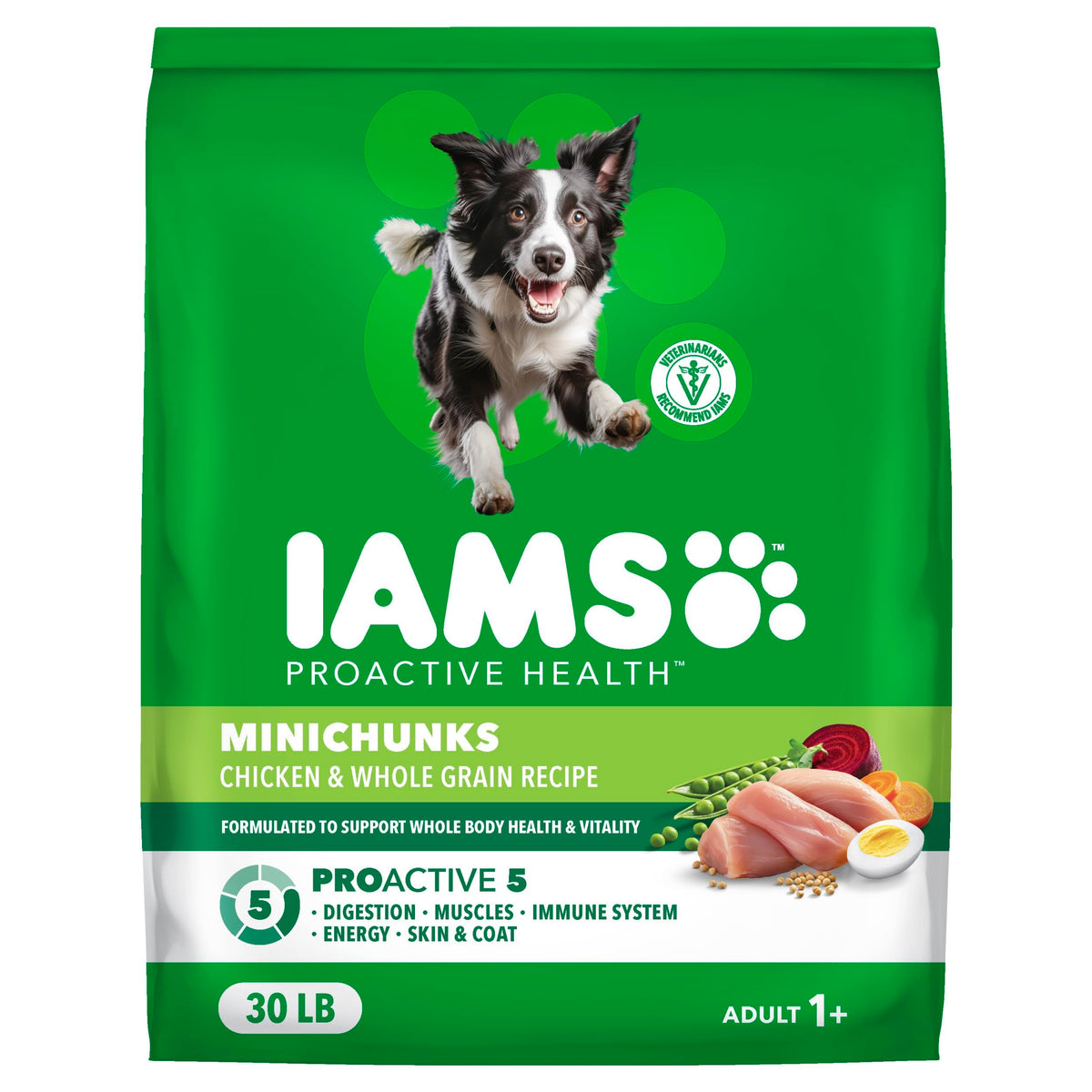 IAMS Proactive Health Adult Minichunks Dry Dog Food, Chicken, 30 lb