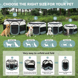 Siedihit Dog Cat Playpen, Puppy Pet Playpen Indoor for Small Dog Crate Tent Cage Outdoor, Portable Pop Up Dogs Enclosure Kennel with Carrying Case for Dogs/Cats/Rabbits(Grey, Small