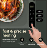 Quiveli Electric Food Warming Mat for Buffet - 24"x15" with Child Lock, Timer, 3 Preset Temp - Fast & Even Heating Foldable Warming Mats for Food Dishes - Food Heating Pad for Kitchen Counter