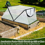 2Pack Garden Row Accelerator Plants Cover, Foldable Raised Garden Bed Cover with Zipper Door Waterproof Small Greenhouse Plant Cage Guard Protector for Vegetable Flower Fruits from Animals,31×13×14In