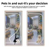 Upgraded Pet Screen Door,Fits Door Opening Size 40''x 95'',Thickened Cat Resistant Mesh Screen Door for Living Room,Kitchen,Bedroom,Cat Introduction Screen with Zipper Closure.