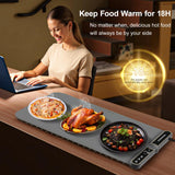 Extra Large Warming Mat for Food XXL:40”X15” Soft Electronic Food Warmers for Parties Buffet Silicone Food Warming Mat 6-Level Timer 9-Level Temp Control 18H Auto-Off 8S Fast Heating Grey