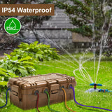OUTDSPLY Medium Outdoor Electrical Box (11.6x5.2x4.1 inch), IP54 Waterproof Extension Cord Cover w/ 6 Cable Entry, Weatherproof Connection Box for Power Strip, Plug, Timer, Holiday Lights, Brown