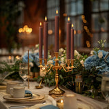 West Ivory 6 Pack, 10" LED Flameless Brown Tan Fluted Ribbed Grooved Taper Candles, Remote & 24h Timer Memory, On/Off Button, Dimmable, Flicker Mode, Battery Operated, Christmas Menorah Wedding