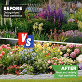 20Pcs Garden Edging Border with 20 Pcs Stakes, 21Ft, Marbled Design
