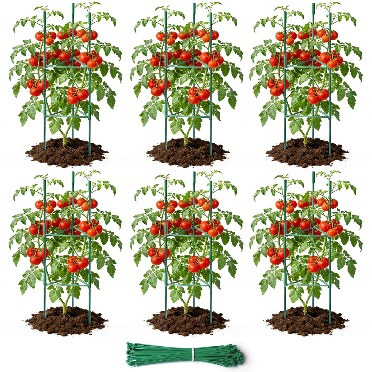 SDLDEER 6 Pack 48in Adjustable Metal Tomato Cages for Garden