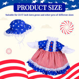 Xroyniu 4th of July Porch Goose Outfits, Patriotic Goose Outfit Costume for Plastic/Cement Statue, Independence Day Goose Clothes for USA 250th Anniversary Garden Patio Decor