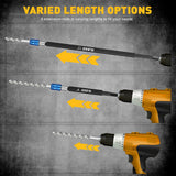 4-Piece 2", 4", 6", 12" Drill Bit Extension Set, Magnetic Screwdriver Bit Holder Extender with Aluminum Sleeve, 1/4 Inch Hex Shank Quick Release Extension Adapter, Durable CR-V Steel