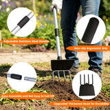 Long Hand Cultivator, 2-in-1 Hand Tiller and Garden Hoe for Gardening