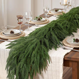 Alupssuc 9ft Christmas Garland, Real Touch Norfolk Pine Garland - Pine Garland, Artificial Greenery Christmas Garland for Mantle, Table, Fireplace, Indoor, Outdoor Christmas Decorations