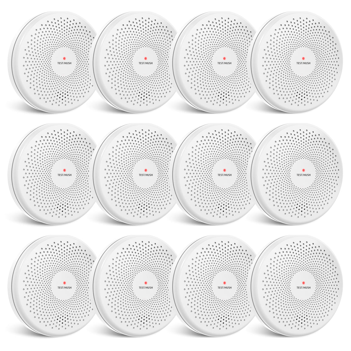 12 Pack Combination Smoke and Carbon Monoxide Detectors, HATHEPHS 10 Year Battery Dual Sensor Fire and CO Alarms with Large Test/Silence Button, Two Installation Ways