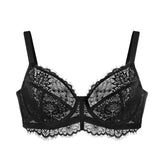 HSIA Minimizer Bra for Women - Plus Size Bra with Underwire Woman's Full Coverage Lace Bra Unlined Non Padded Bra Black