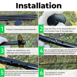 JPOIP 72 Inch Garden Stake Netting Support, Black Heavy Duty Powder Coated Steel Frame for Garden Fencing, Plant & Crop Protection from Wildlife (6 Sets)