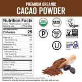 Organic Cacao Powder, Unsweetened, 1 lb (454 g) – Rich Dark Chocolate Flavor, Perfect for Baking, Smoothies & Hot Chocolate – Vegan, Keto, Paleo, Non-GMO & Gluten-Free Cocoa Powder