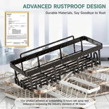 Veken Shower Caddy 6-Pack, Bathroom Organizers and Storage Shelves, Black