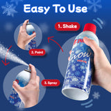 Prextex Winter Textured Snow Spray - 2 Pack 13oz Aerosol Bottles - Flocking Spray for Christmas Tree, Artificial Snows for Crafts, Fake Snows for Windows, Holiday Decorations, Snow Effect