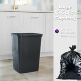Superio Large Kitchen Trash Can 13 Gallon, 52 Qt Waste Bin for Kitchen, Garage, Indoor and Outdoor Trash Can, Dark Grey