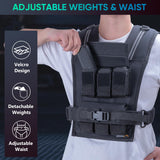 APEXUP Adjustable Weighted Vest Men 20lbs/30lbs/40lbs Weights with Reflective Stripe, Weight Vest Woman Workout Vest for Strength Training Running Walking (30 lbs)