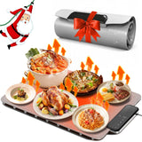 Warming Mat for Food | Dishwasher Friendly,Full-Surface Food Warmer with 6-Mode Adjustable and Timer,Roll-Up & Portable Silicone Food Heating Pad with Child Lock,Electric Warming Tray for Buffet Party