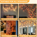 7.55FT 144LED Pink Cherry Blossom Tree Branch Lights for Wall Battery Box