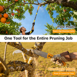 Pole Saw For Tree Trimming,2-In-1 Manual Handheld Pole Pruning Saw, 10.8 FT Long Tree Trimmer With 15.7" Triple-Ground Sharp Blade Cutter For Branches,Orchard, Palm Trees, Shrubs,Limbs
